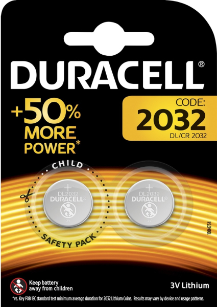Duracell Lithium-Knopfzelle CR2032 2er Blister